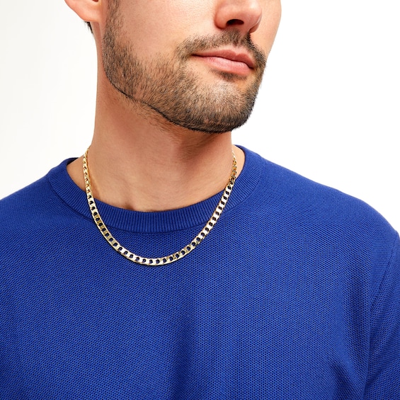 Men's 5.2mm Curb Chain Necklace in Solid 10K Gold - 18"