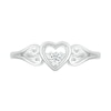 Thumbnail Image 3 of 1/20 CT. Diamond Solitaire Heart Scroll Shank Promise Ring in Sterling Silver