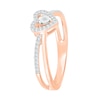 Thumbnail Image 1 of 1/8 CT. T.W. Diamond Heart Frame Criss-Cross Promise Ring in 10K Rose Gold