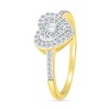 Thumbnail Image 2 of 1/4 CT. T.W. Baguette and Round Diamond Double Heart Frame Promise Ring in 10K Gold