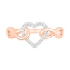 Thumbnail Image 3 of 1/10 CT. T.W. Diamond Interlocking Infinity-Sides Heart Promise Ring in 10K Rose Gold