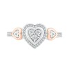 Thumbnail Image 3 of 1/8 CT. T.W. Diamond Heart Frame Heart-Sides Promise Ring in Sterling Silver and 10K Rose Gold