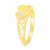Thumbnail Image 2 of Diamond Accent Etched Sun Heart Scroll Open Shank Promise Ring in Sterling Silver with 14K Gold Plate