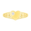 Thumbnail Image 3 of Diamond Accent Etched Sun Heart Scroll Open Shank Promise Ring in Sterling Silver with 14K Gold Plate