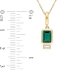 Thumbnail Image 3 of Emerald-Cut Lab-Created Emerald and White Lab-Created Sapphire Charm Pendant in 14K Gold