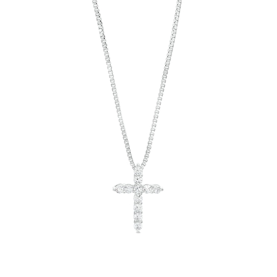 1/4 CT. T.w. Certified Lab-Grown Diamond Cross Pendant in 14K White Gold (F/Si2)