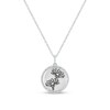 Thumbnail Image 1 of 1/10 CT. T.W. Diamond Alternating Beaded Frame Engravable Birth Flower Pendant in Sterling Silver (1 Flower)