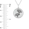 Thumbnail Image 2 of 1/10 CT. T.W. Diamond Alternating Beaded Frame Engravable Birth Flower Pendant in Sterling Silver (1 Flower)