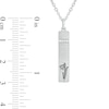 Thumbnail Image 2 of Diamond Accent Engravable Birth Flower Vertical Bar Pendant in Sterling Silver (1 Flower)