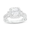 Thumbnail Image 0 of 2 CT. T.W. Certified Princess-Cut Lab-Created Diamond Frame Split Shank Engagement Ring in 14K White Gold (F/VS2)