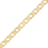 Thumbnail Image 1 of 7.5mm Diamond-Cut Curb Chain Bracelet in Hollow 10K Gold - 7.5"