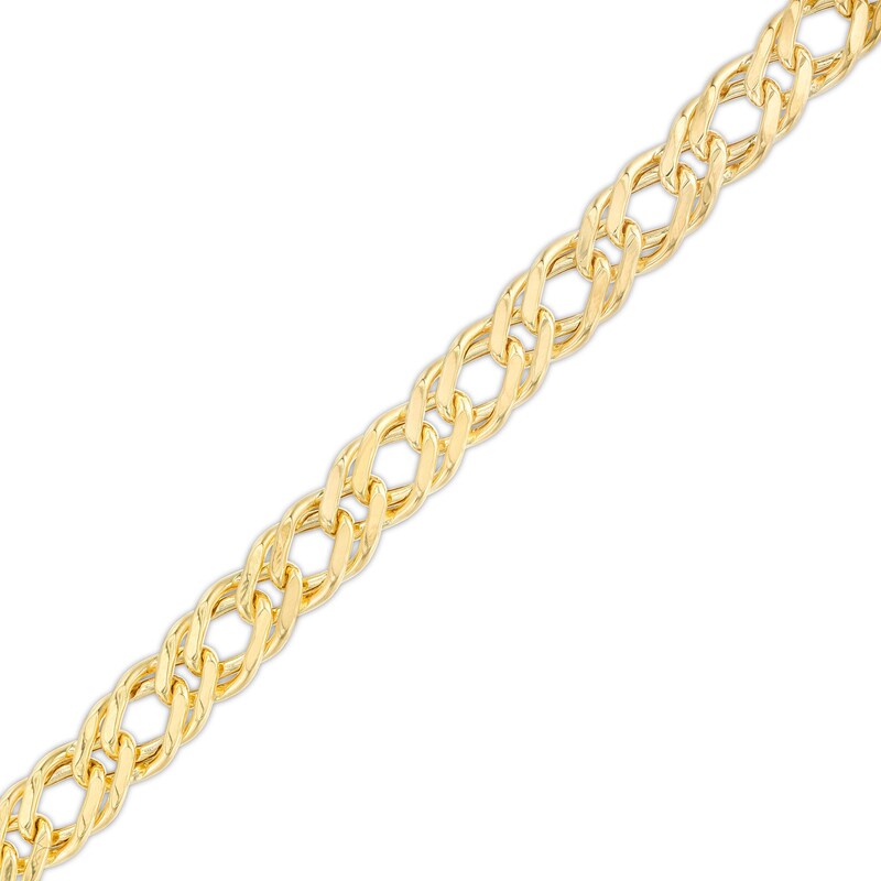 Main Image 1 of 7.5mm Diamond-Cut Curb Chain Bracelet in Hollow 10K Gold - 7.5"