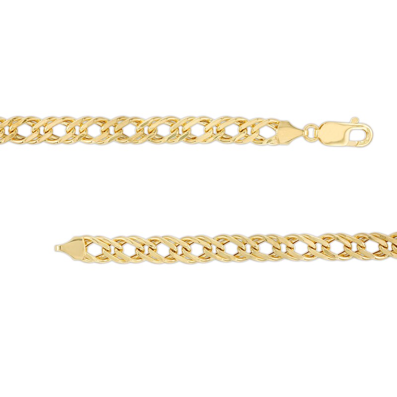 Main Image 3 of 7.5mm Diamond-Cut Curb Chain Bracelet in Hollow 10K Gold - 7.5"