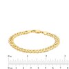 Thumbnail Image 4 of 7.5mm Diamond-Cut Curb Chain Bracelet in Hollow 10K Gold - 7.5"