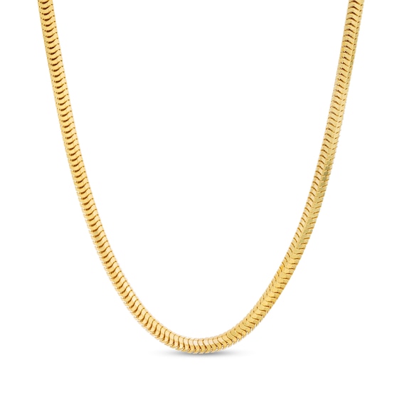 Men's 3.0mm Diamond-Cut Snake Chain Necklace in Solid 10K Gold - 20"