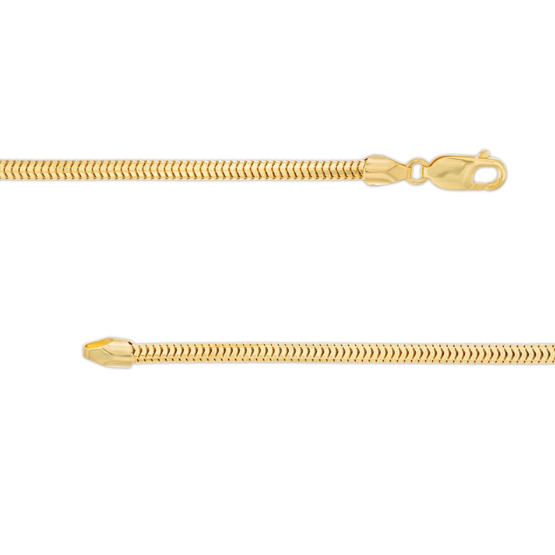 Main Image 3 of Men's 3.0mm Diamond-Cut Snake Chain Necklace in Solid 10K Gold - 20"