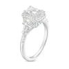 Thumbnail Image 2 of 2 CT. T.W. Certified Emerald-Cut Lab-Created Diamond Frame Engagement Ring in 14K White Gold (F/VS2)