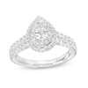 Thumbnail Image 1 of Celebration Infinite™ 1-1/5 CT. T.W. Certified Pear-Shaped Diamond Frame Engagement Ring in 14K White Gold (I/SI2)