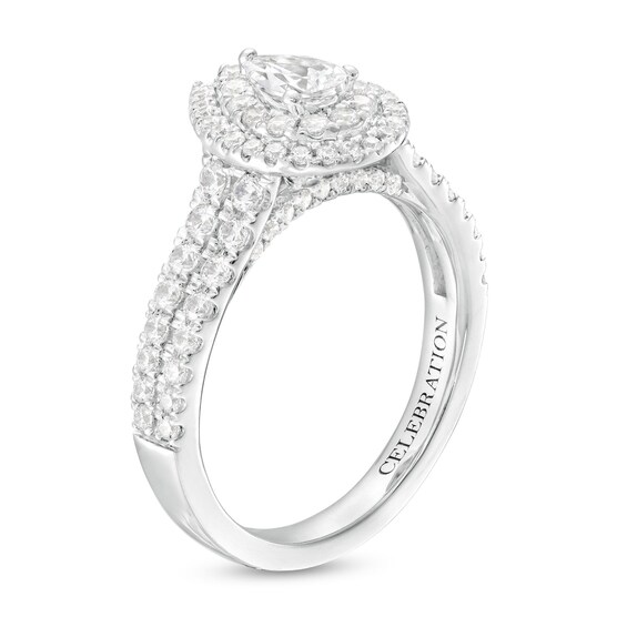 Celebration Infinite™ 1-1/5 CT. T.w. Certified Pear-Shaped Diamond Frame Engagement Ring in 14K White Gold (I/Si2)