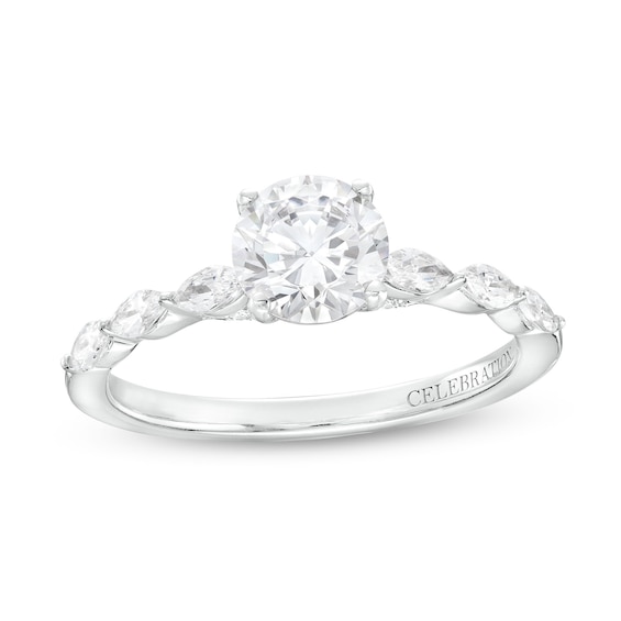 Celebration Infiniteâ¢ 1-3/4 CT. T.w. Certified Diamond Scallop Shank Engagement Ring in 14K White Gold (I/Si2)