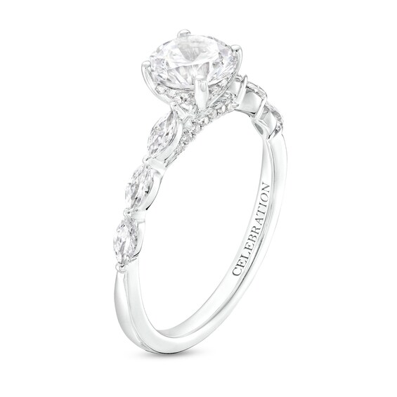 Celebration Infiniteâ¢ 1-3/4 CT. T.w. Certified Diamond Scallop Shank Engagement Ring in 14K White Gold (I/Si2)