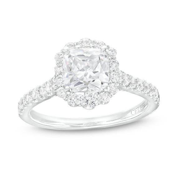 Celebration Infiniteâ¢ 2-1/4 CT. T.w. Certified Cushion-Cut Diamond Frame Engagement Ring in 14K White Gold (I/Si2)