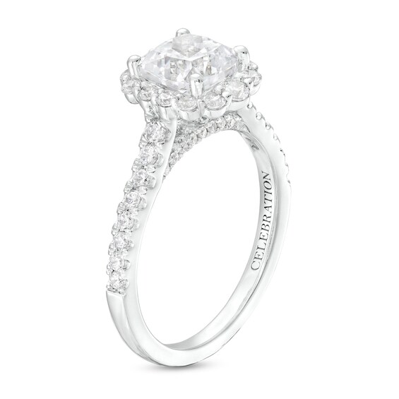 Celebration Infiniteâ¢ 2-1/4 CT. T.w. Certified Cushion-Cut Diamond Frame Engagement Ring in 14K White Gold (I/Si2)
