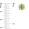 Thumbnail Image 3 of 6.0mm Cushion-Shaped Peridot and 1/6 CT. T.W. Diamond Frame Stud Earrings in 14K White Gold
