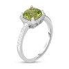 Thumbnail Image 3 of 7.0mm Cushion-Cut Peridot and 1/8 CT. T.W. Diamond Frame Ring in 14K White Gold - Size 7