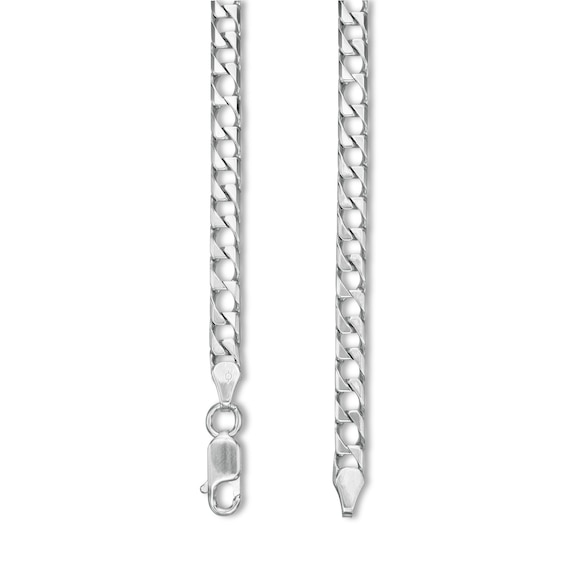 4.9mm Diamond-Cut Curb Chain Necklace in Solid Sterling Silver - 22"