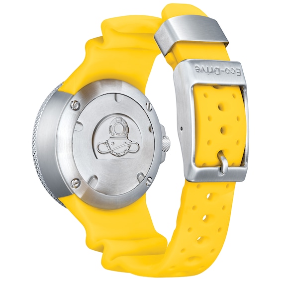 Menâs Citizen Eco-DriveÂ® Promaster Sea Yellow Strap Watch with Blue Dial (Model: Bj8058-06L)