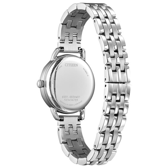 Ladiesâ Citizen Eco-DriveÂ® Classic Watch with Silver-Tone Dial (Model: Em1050-56A)