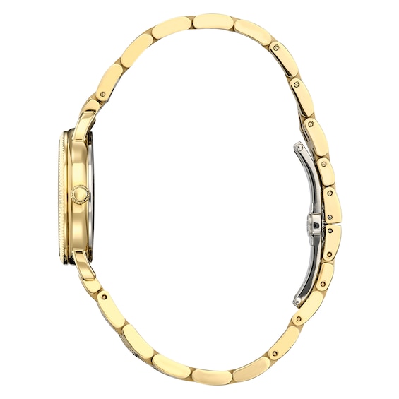 Ladiesâ Citizen Eco-DriveÂ® Classic Gold-Tone IP Watch with Silver-Tone Dial (Model: Em1052-51A)