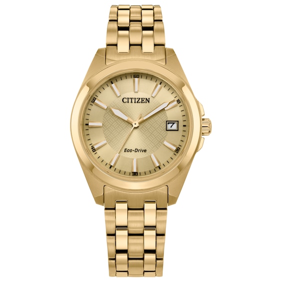 Ladiesâ Citizen Eco-DriveÂ® Classic Gold-Tone IP Watch with Champagne Dial (Model: Eo1222-50P)