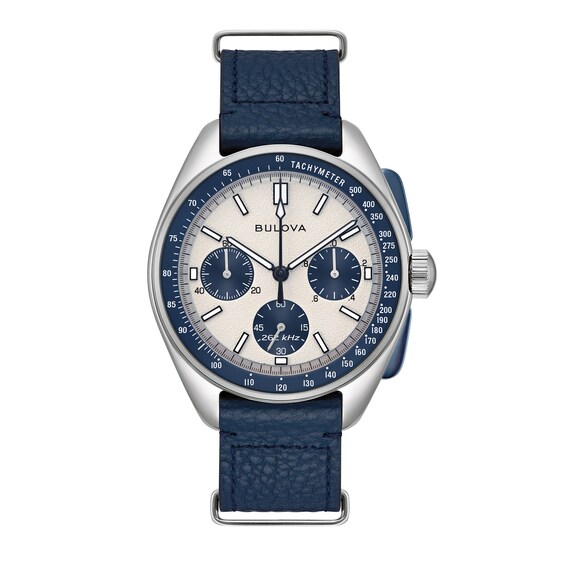 Men's Bulova Lunar Pilot Watch with Blue and White Dial (Model: 98K112)