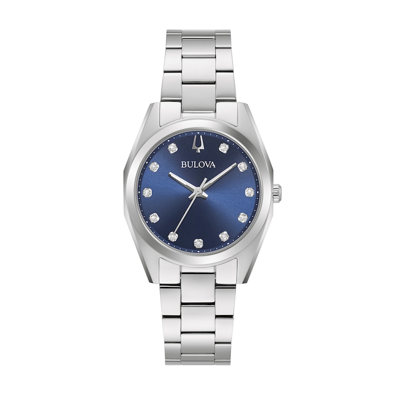 Ladies' Bulova Surveyor Diamond Accent Watch with Dark Blue Dial (Model: 96P229)