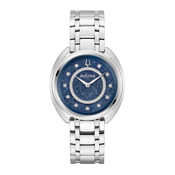 Ladies' Bulova Duality 1/8 CT. T.w. Diamond Interchangeable Bands Watch with Blue Dial (Model: 96X160)