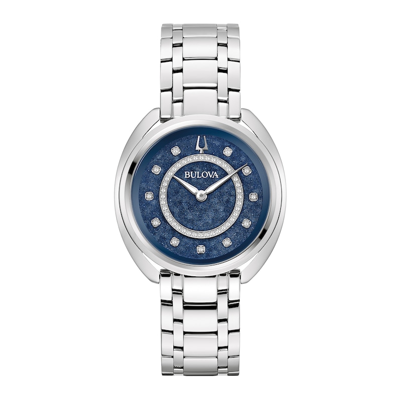 Ladies' Bulova Duality 1/8 CT. T.W. Diamond Interchangeable Bands Watch with Blue Dial (Model: 96X160)