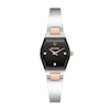 Thumbnail Image 0 of Ladies' Bulova Gemini Diamond Accent Two-Tone IP Bangle Watch with Tonneau Black Dial (Model: 98P216)