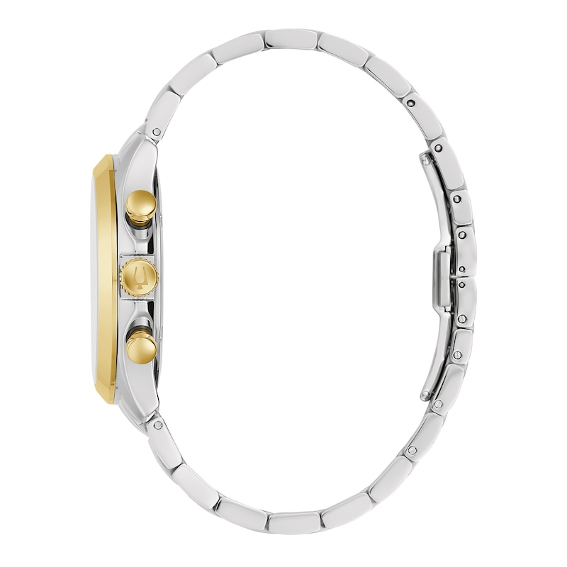 Main Image 2 of Men's Bulova Classic Diamond Accent Two-Tone IP Chronograph Watch with Black Dial (Model: 98D178)