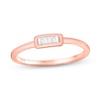 Thumbnail Image 1 of 1/15 CT. T.W. Baguette Diamond Six Stone Bar Ring in 10K Rose Gold - Size 7