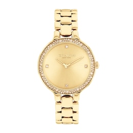 Ladies' Coach Chelsea Crystal Accent Gold-Tone IP Watch with Gold-Tone Dial (Model: 14504125)