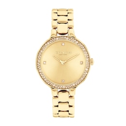 Ladies' Coach Chelsea Crystal Accent Gold-Tone IP Watch with Gold-Tone Dial (Model: 14504125)