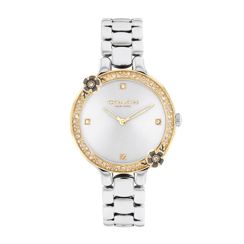Ladies' Coach Chelsea Crystal Accent Two-Tone IP Watch with Silver-Tone Dial (Model: 14504127) | Zales Ladies' Coach Chelsea Crystal Accent Two-Tone IP Watch with Silver-Tone Dial (Model: 14504127) | Zales