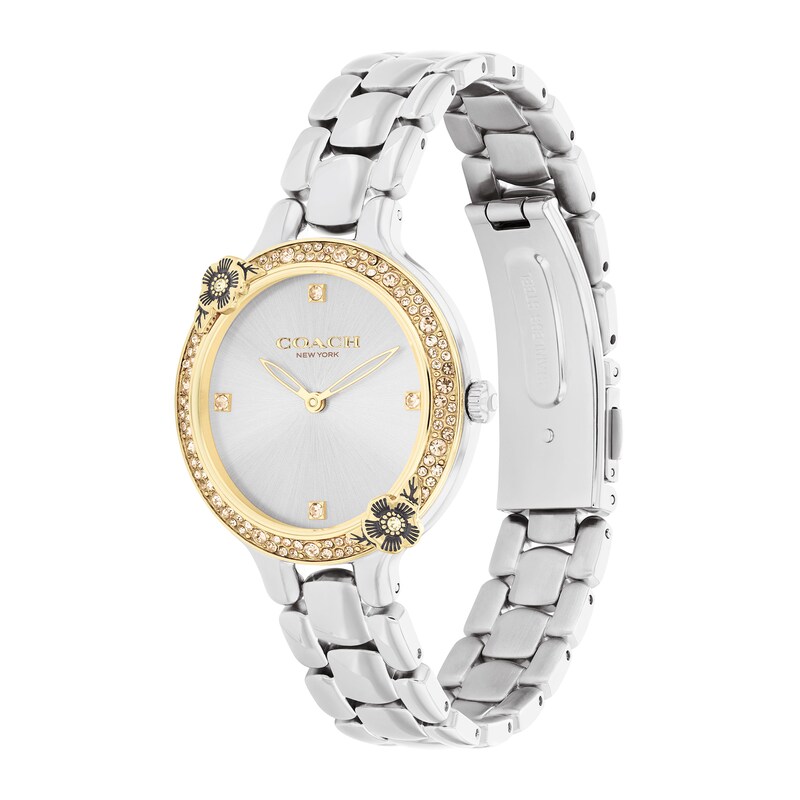 Ladies' Coach Chelsea Crystal Accent Two-Tone IP Watch with Silver-Tone Dial (Model: 14504127) | Zales Ladies' Coach Chelsea Crystal Accent Two-Tone IP Watch with Silver-Tone Dial (Model: 14504127) | Zales