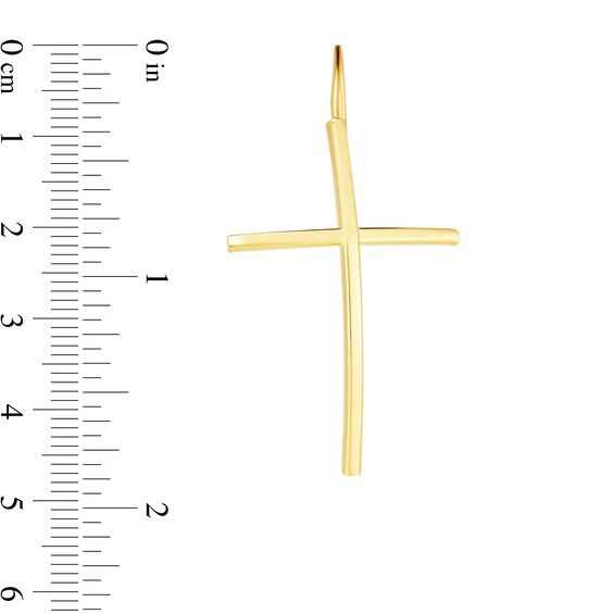 Square-Edged Curved Cross Threader Earrings in 14K Gold