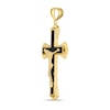 Men's Multi-Finish Flared Crucifix Necklace Charm in 14K Gold and Black Rhodium