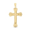 Thumbnail Image 2 of Men's Multi-Finish Flared Crucifix Necklace Charm in 14K Gold and Black Rhodium
