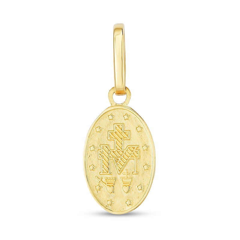 Multi-Finish Miraculous Medal Oval Necklace Charm in 14K Gold | Zales