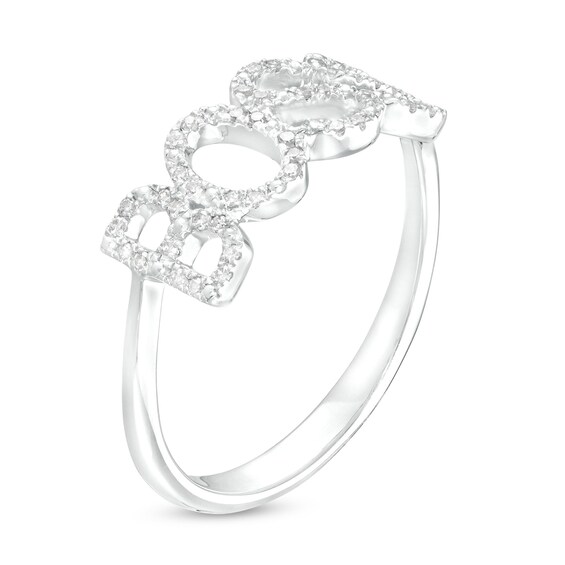 Love Talks 1/8 CT. T.w. Diamond "Boss" Script Ring in Sterling Silver